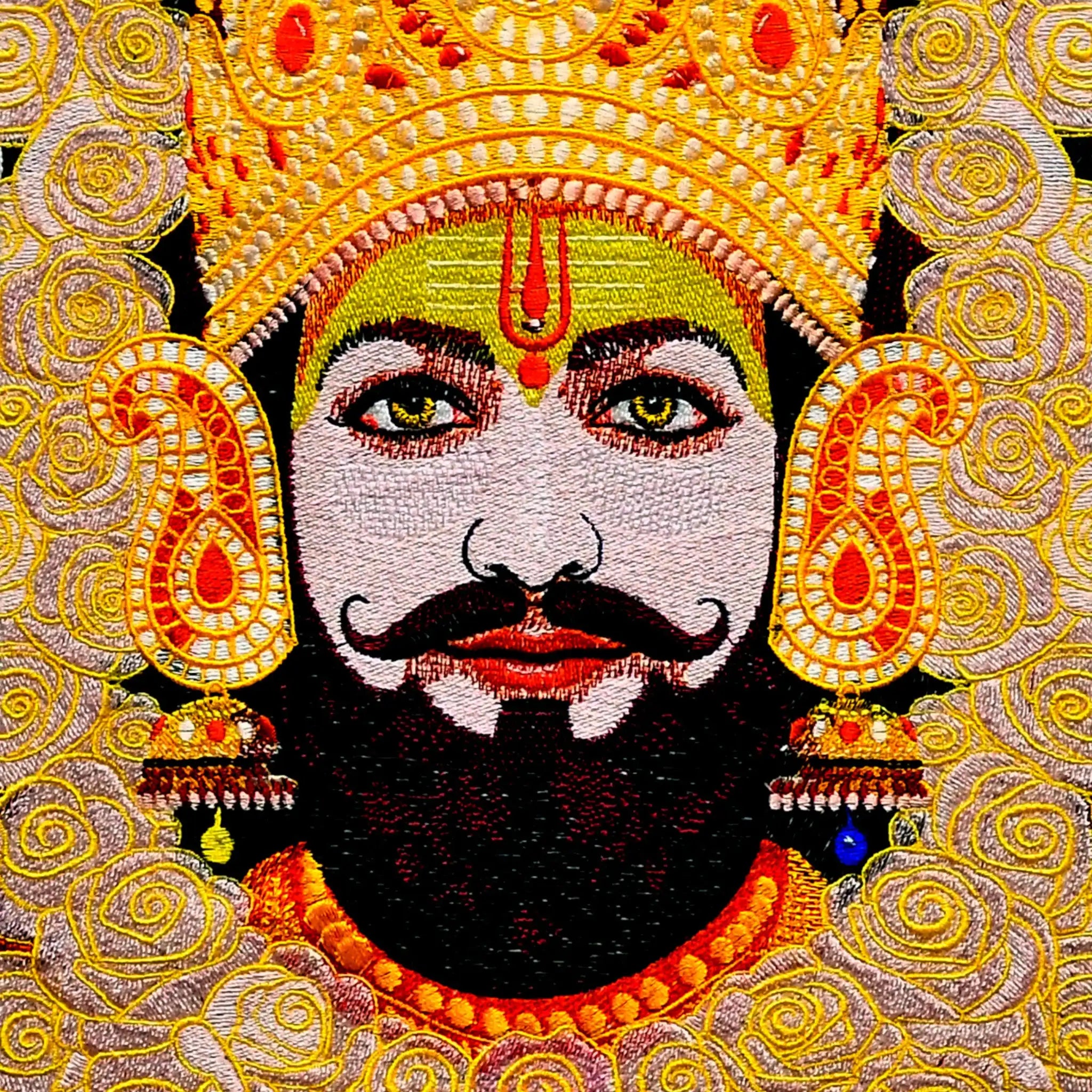 Khatu Shyam Ji detalied embroidery art work from embroidist