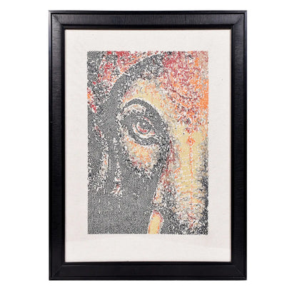 Machine embroidered Ganesha photostitch wall art — 1,20,349 stitches on canvas by Embroidist