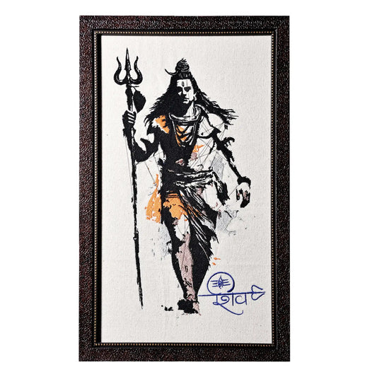 Machine embroidered Shiva Mahadev wall art — 89,729 stitches on canvas by Embroidist